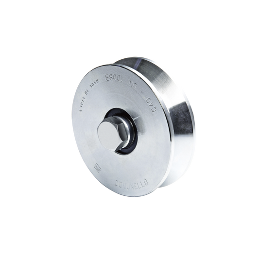 High Performance (305V-120) - 4" V-Groove Wheel / For sliding doors up to 990 lb (450 Kg) / 2 Bearings / 1-1/8" wide / Galvanized