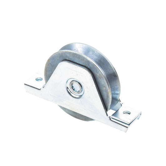 Top Quality (336V-100) 4" Recessed Mount V-Groove Wheel / Capacity For Doors Up To 840 lb (380 kg) / 2 Bearings / 15/16" Wide / Galvanized