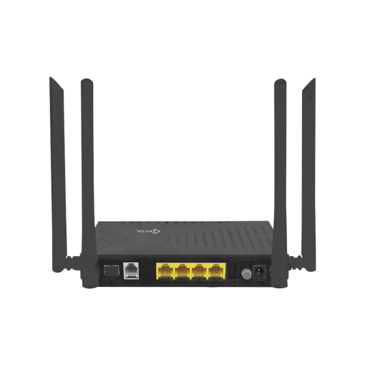 Reliable 4 Ethernet ports 10/100/1000, 1 TEL (POTS) ports, 2.4GHz/5GHz 802.11 b/g/n/ac, Wi-Fi  ONU, XPON, GPON: Up to 2.488Gbps/1.244Gbps (Black Series)