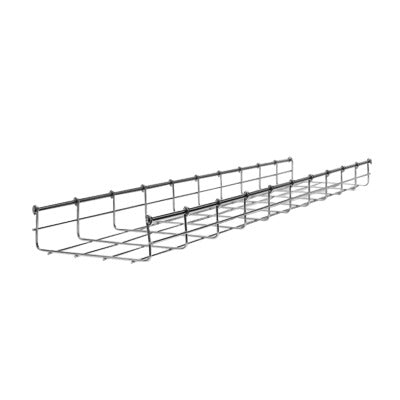 High Performance 2.13/15.75 in (54/400 mm) Width, Wire Mesh Cable Tray, Section 9.84 ft (3m), Electro Galvanized, up to 344 Cat6 Cables