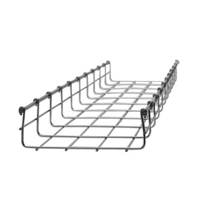 High Performance Electro Galvanized, 6.54/9.84 in (166/250 mm) Width, Section 9.84 ft (3m), Wire Mesh Cable Tray, up to 660 Cat6 Cables