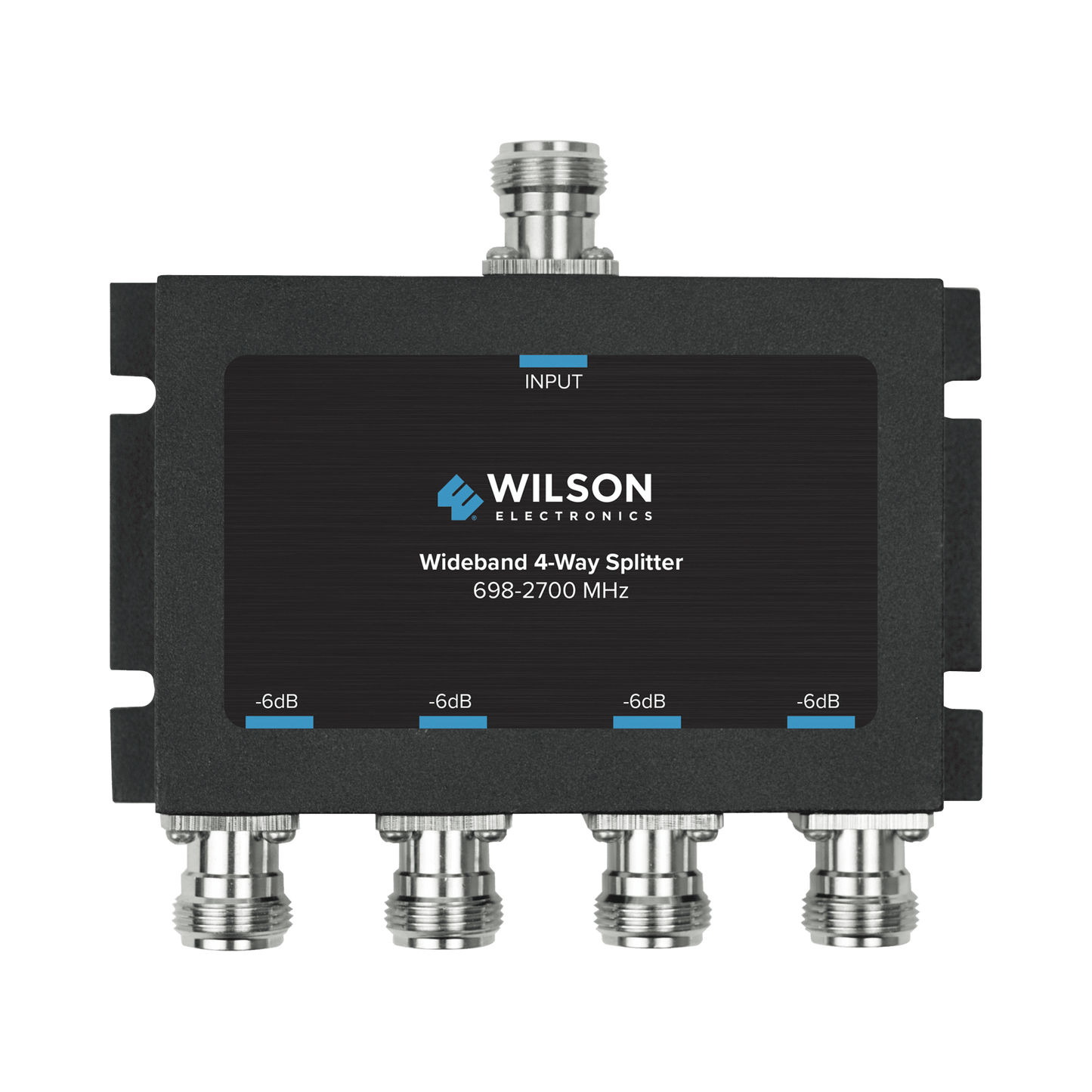 Reliable 700-2700 MHz., 4 Way Splitter, 50 Ohm with N Female Connectors. -6 dB