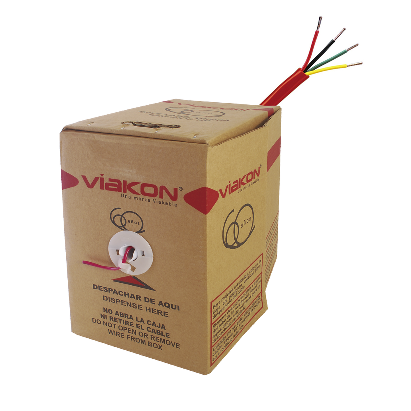 Reliable FPLR, Reacts in Fire Detection and Evacuation System Applications, 1000 ft. Reel 4 - 18 AWG Wire Conductors, Red