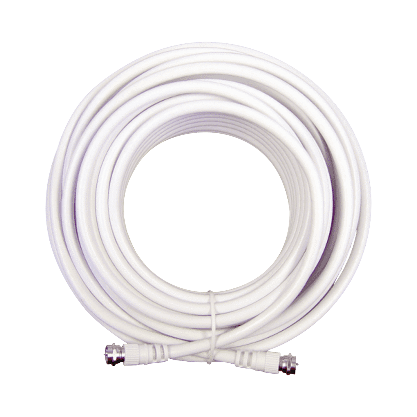 Reliable Coaxial Jumper with Cable Type RG-6 in White Color of 20 feet in Length and Connectors F Male in Both Ends.