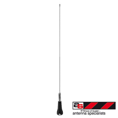 High Performance 3 dB, 150 W, 445-470 MHz, 15 in. Maximum length., UHF Mobile antenna, field adjustable