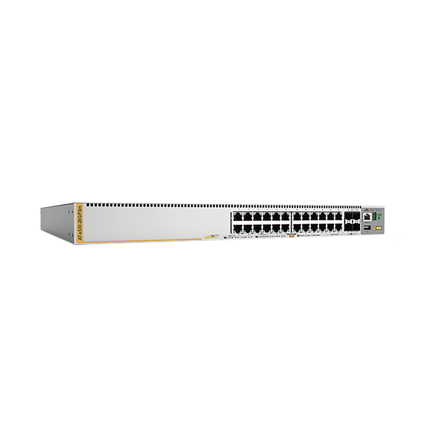 Advanced 4 x 10 G SFP+ ports, L3 Stackable Gigabit Edge Switch with 20x 10/100/1000-T PoE+ , up to 740 W and 2 fixed power supplies, 4x 100M/1G/2.5G/5G-T PoE+