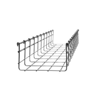 Best Section 9.84 ft (3m), Wire Mesh Cable Tray, 4.13/3.94 in (105/100 mm) Width, up to 167 Cat6 Cables, Electro Galvanized