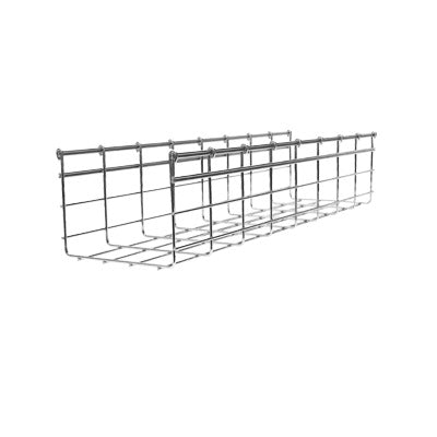 Top Quality 6.54/3.94 in (166/100 mm) Width, Wire Mesh Cable Tray up to 264 Cat6 Cables, 9.84 ft (3m) Section