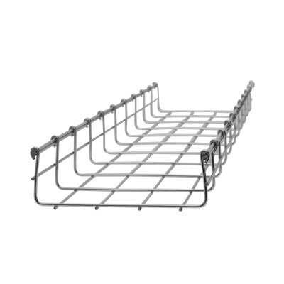 High Performance Electro Galvanized, Wire Mesh Cable Tray, up to 239 Cat6 Cables, Section 9.84ft (3m), 5.91/3.94 in (150/100 mm) Width