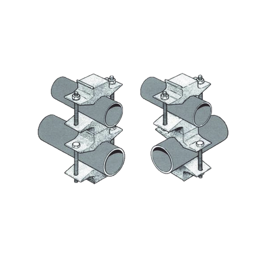 High Performance Aluminum Set of Single Dual Clamp for 1.5" to 2.88" Diameter Pipes (REQ. 2 by Antenna)