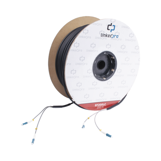 Top Quality 656 ft (200 m) Drum of Fiber Optic Single-mode with LC-LC Duplex Connectors