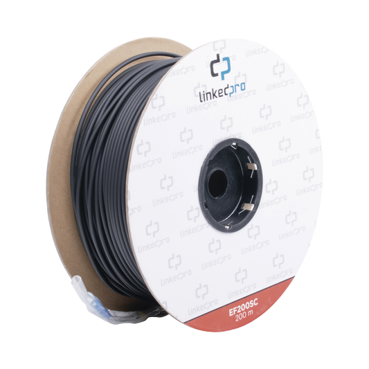 Reliable 656 ft (200 m) Drum of Fiber Optic SingleMode with SC-SC Duplex Connectors