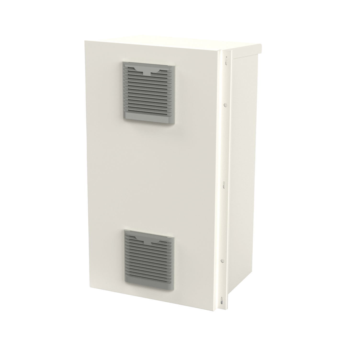 Affordable Galvanized Steel Cabinet for 2 Batteries PL110D12 (400 x 730 x 300mm). Door with Ventilation. Accessories for Floor or  Pole Not Included