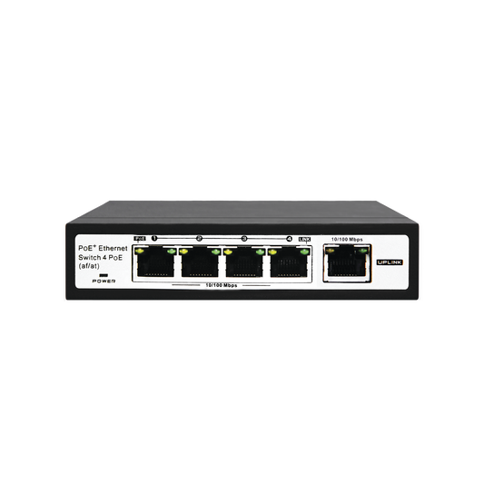 High Performance PoE Switch / 100 Meters PoE / 4 ports 802.3af / at (60 W) 10/100 Mbps + 1 port uplink