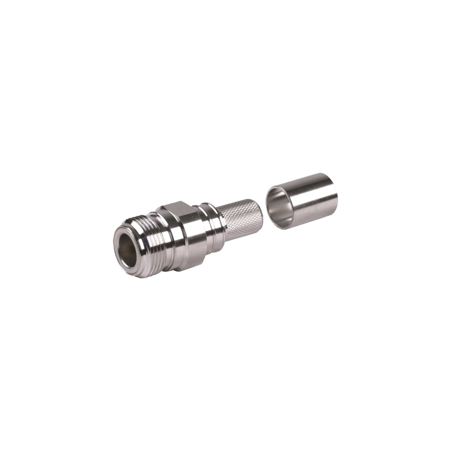 High Performance N Female Crimp Connector, Non-Solder Pin