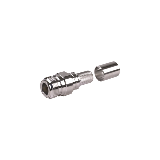 High Performance N Female Crimp Connector, Non-Solder Pin