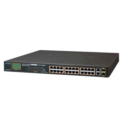 High Performance 24-Port 10/100TX 802.3at PoE + 2 Port Gigabit TP/SFP Combo Ethernet Switch