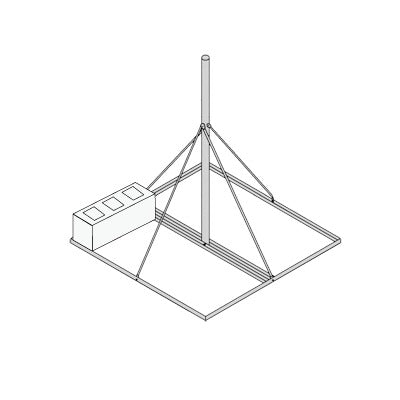 Best Non Penetrating Base 3' x 3' square and 4.92' Mast. Hot-Dip.