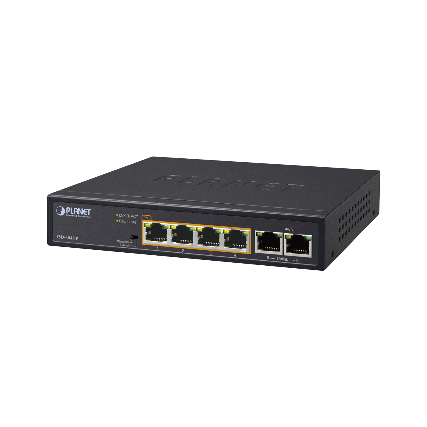 Best Switch PoE+ 802.3af/at Distance of 250 m 4 Ports + 2 Ports 10/100 of Uplink Internal Power Supply