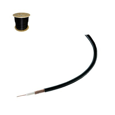 Best corrugated copper, black PE jacket, 1,000 ft. Spool, 1/4 in, HELIAX Superflexible Low Density Foam Coaxial Cable