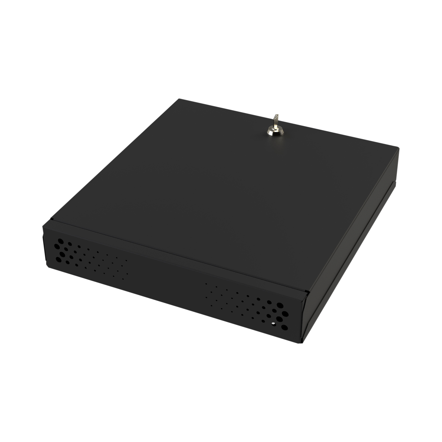 Top Quality Security Desktop Cabinet for DVR/NVR, Maximum Size of DVR/NVR: 445 x 88 x 400mm (W x H x D). Compatible with SLIM Power Supply.