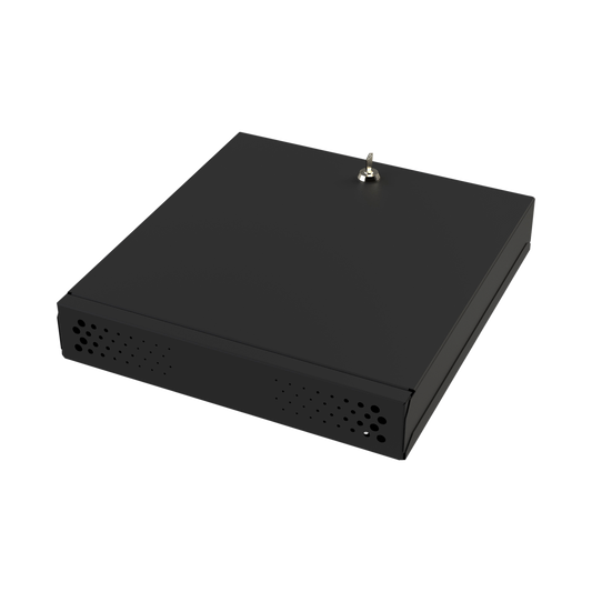 Top Quality Security Desktop Cabinet for DVR/NVR, Maximum Size of DVR/NVR: 445 x 88 x 400mm (W x H x D). Compatible with SLIM Power Supply.