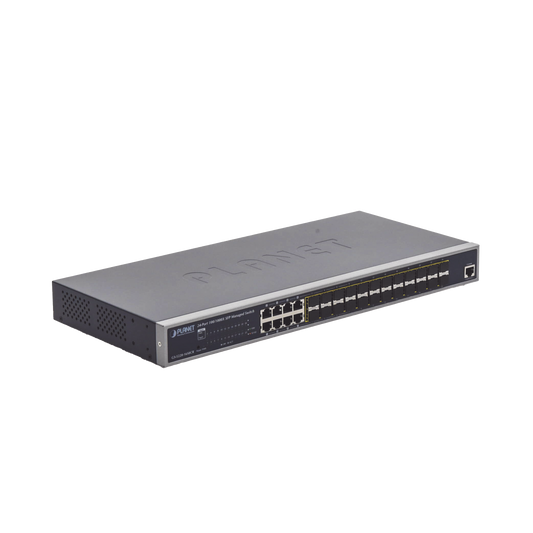 High Performance Layer 2 Managed Switch with Redundant Power Supply, 8 Gigabit RJ45 Combo Ports., 24 Gigabit 100 / 1000X SFP ports