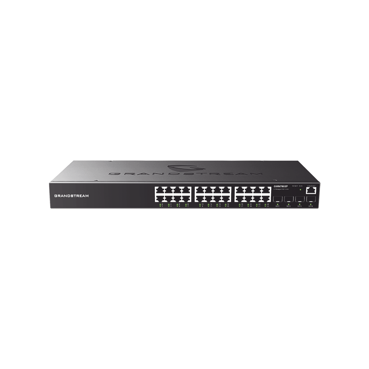 Reliable Managed Gigabit PoE+ Switch / 24 ports 10/100/1000 Mbps + 4 SFP Uplink Ports / Up to 360W / Compatible with GWN Cloud.