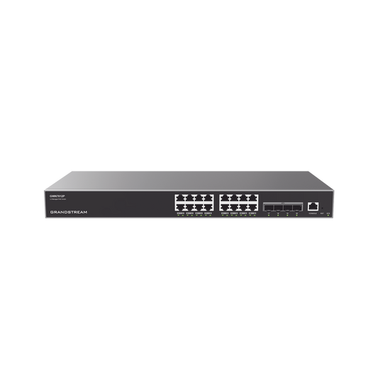 Advanced Managed Gigabit PoE+ Switch / 16 ports 10/100/1000 Mbps + 4 SFP Uplink Ports / Up to 240W / Compatible with GWN Cloud.