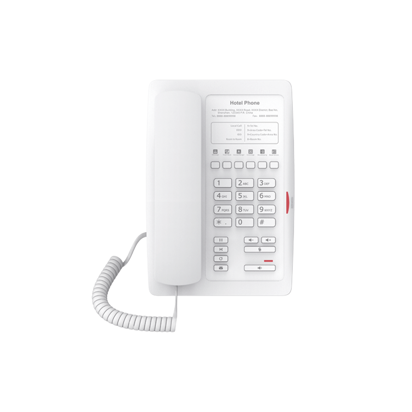 Advanced Hotel IP Phone with Numeric Standard Keypad, Professional with 6 Programmable Keys for Quick Service (Hotline)