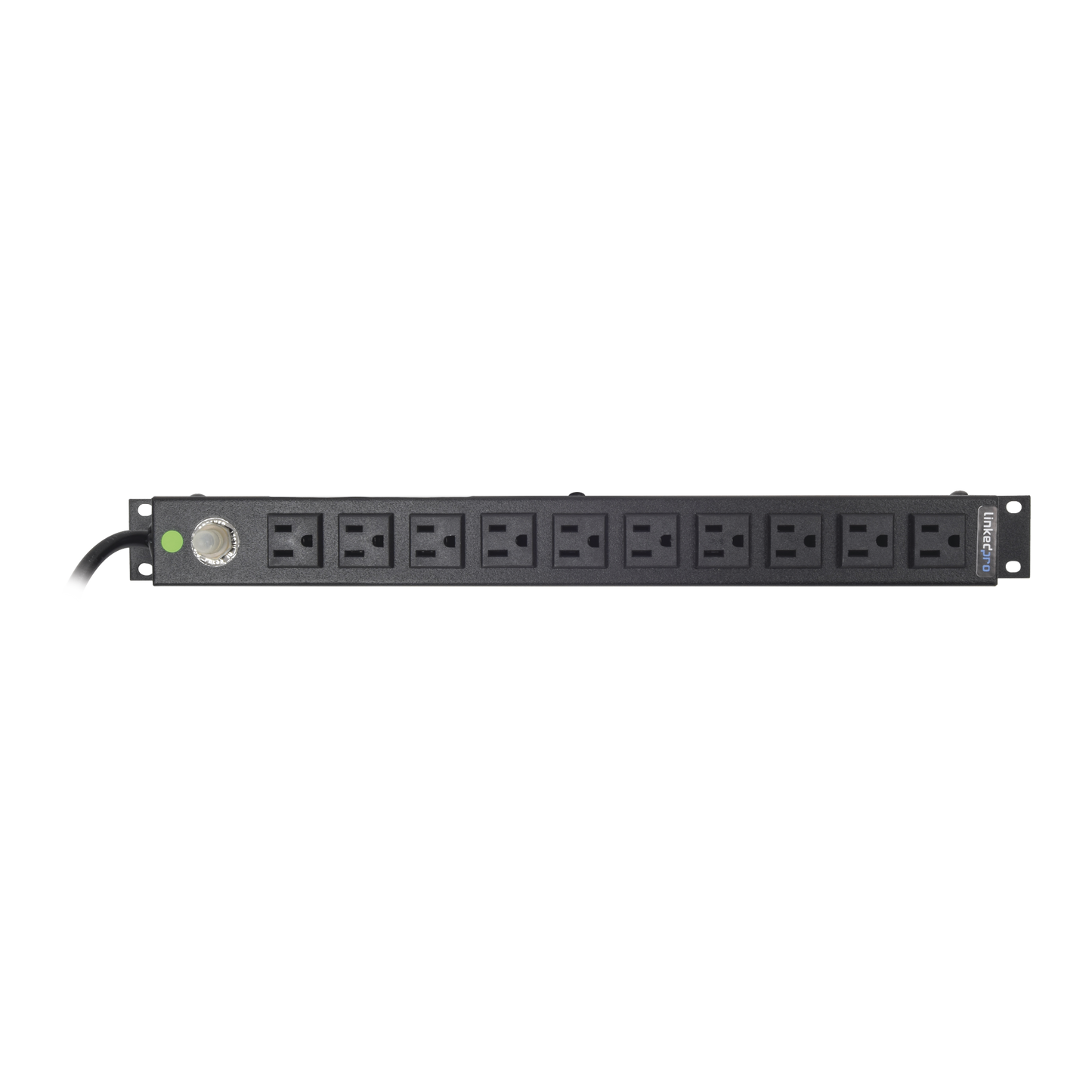 High Performance Input/Voltage Output: 120Vac / 15A, 19" Horizontal Power Strip for 1RU, 10 Outlets (NEMA 5-15R)