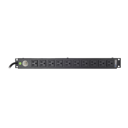 High Performance Input/Voltage Output: 120Vac / 15A, 19" Horizontal Power Strip for 1RU, 10 Outlets (NEMA 5-15R)