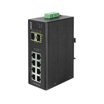 High Performance 8 10/100 / 1000T Ports, 2 1G / 2.5 G SFP Ports, Layer 2 Managed Industrial Switch