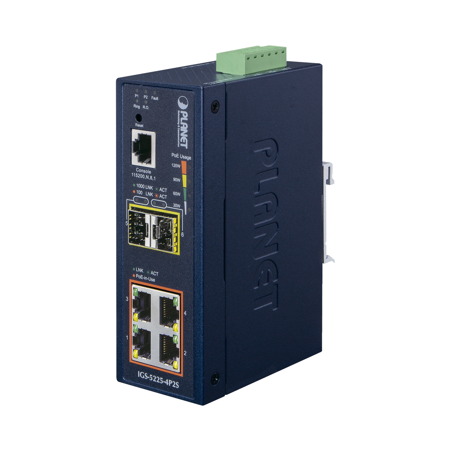 Top Quality Switch Managed L2+ Industrial 4-Port 10/100/1000T w/PoE 802.3at + 2-Port 100/1000X SFP