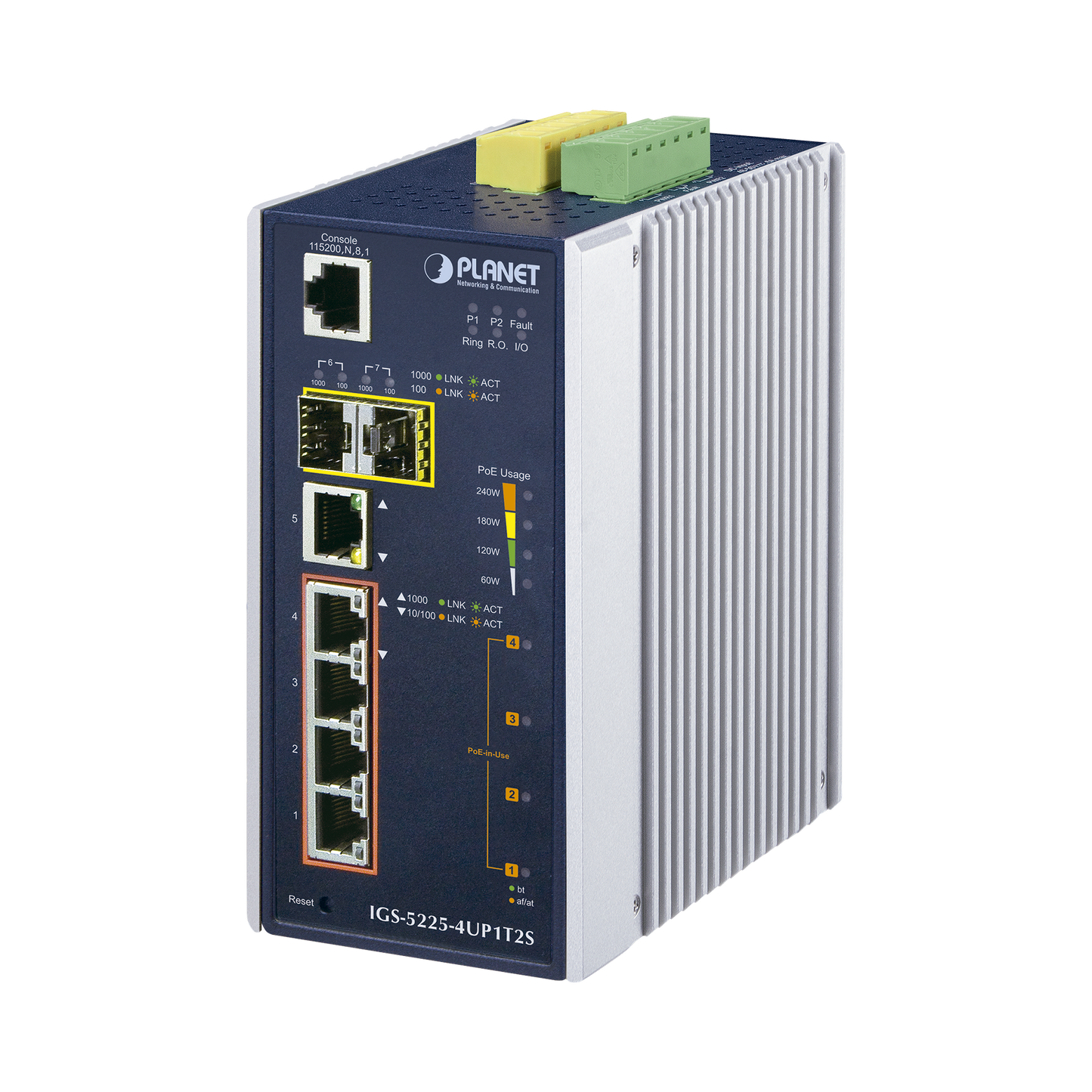 Top Quality 2 SFP Ports, Manageable Industrial Switch of 4 Gigabit Ports with Ultra PoE 802.3af/at