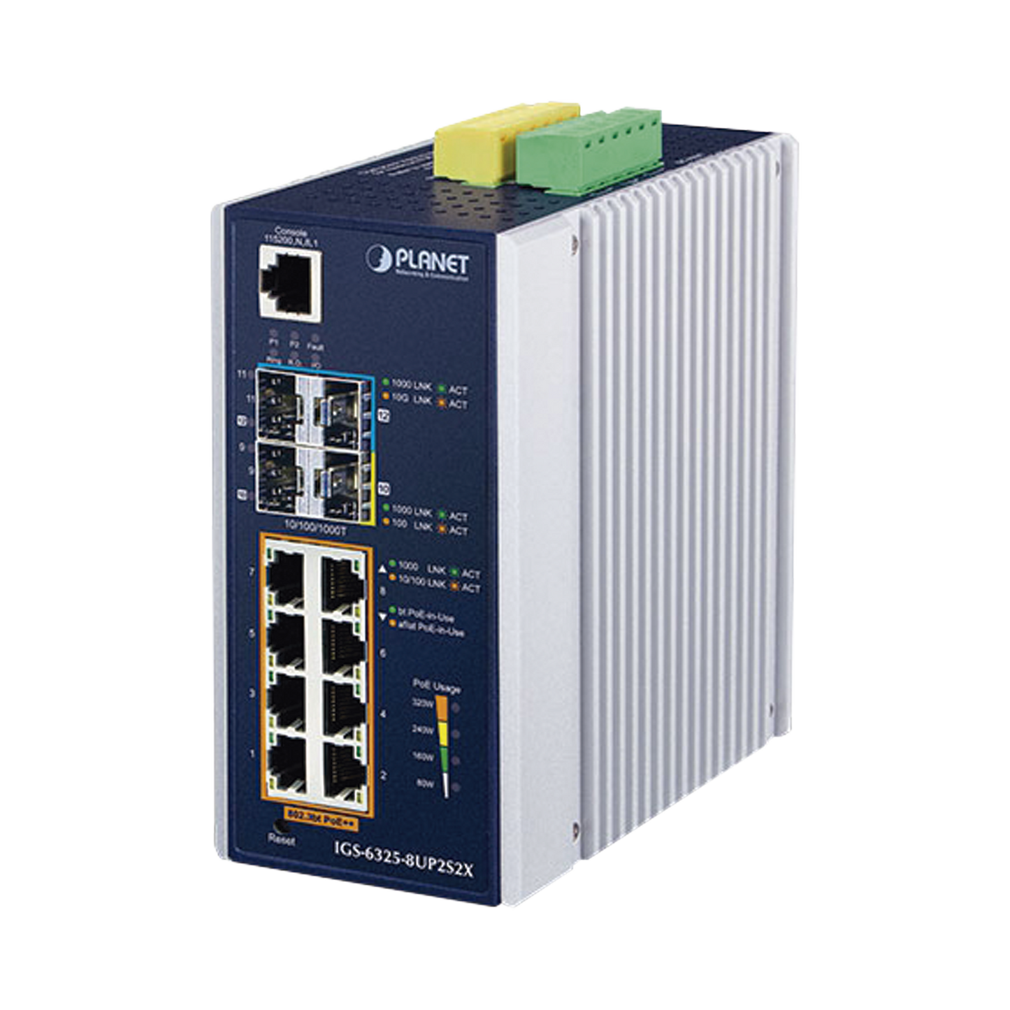 Best 2 x 10G SFP Ports, 2 x 1G/2.5G SFP Ports, Industrial Layer 3 Managed Switch with 8 Gigabit PoE 802.3bt Ports