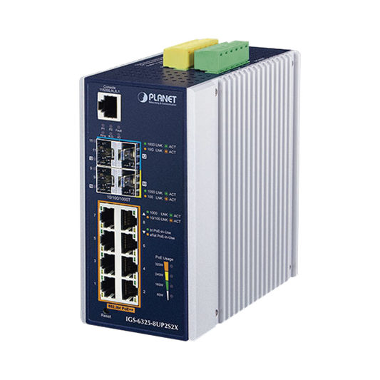 Best 2 x 10G SFP Ports, 2 x 1G/2.5G SFP Ports, Industrial Layer 3 Managed Switch with 8 Gigabit PoE 802.3bt Ports