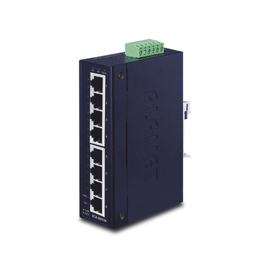 Affordable 8-Port Gigabit Industrial Managed Layer 2 Switch with Dual Power Input for Redundant Supply