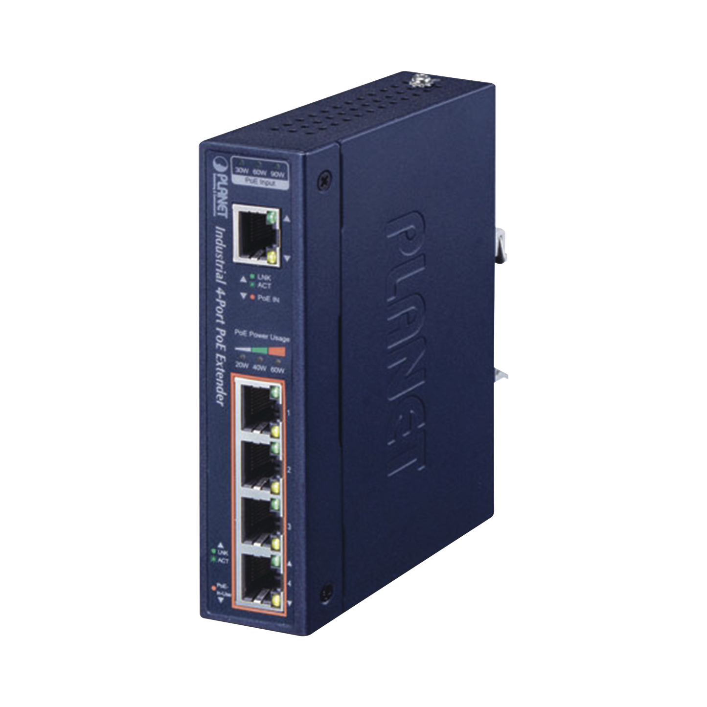 Best With PoE 802.3 bt Input and 4 Gigabit 802.3 af / at Output Ports, Industrial Extender