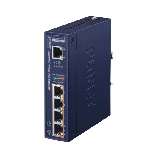 Best With PoE 802.3 bt Input and 4 Gigabit 802.3 af / at Output Ports, Industrial Extender