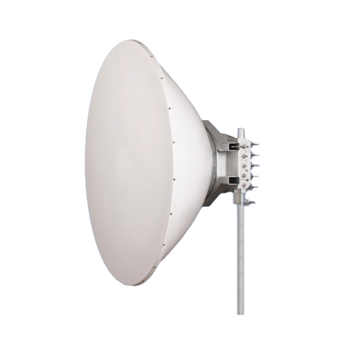 Affordable 38 dBi gain, frequency (4.9 to 6.1 GHz), includes mounting., 90º and 45º polarity, 6-ft directional antenna, Stainless steel bracket