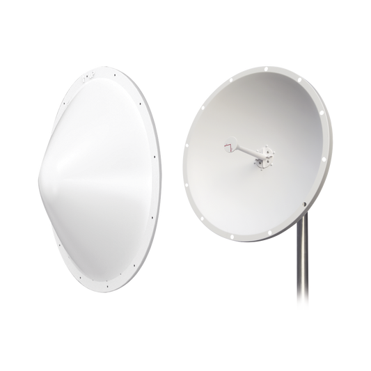 Advanced distance up to 15 km, N-female connectors, Antenna and radome kit, extended frequency range (4.9 to 6.5 GHz), includes jumper, 28 dBi gain