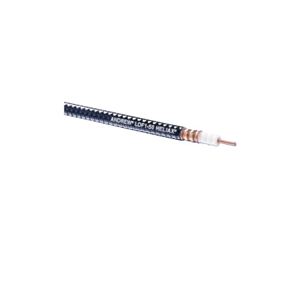 Affordable HELIAX Low Density Foam Coaxial Cable, 3/8 in, corrugated copper, black PE jacket