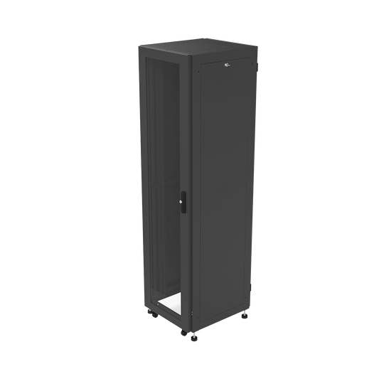 Top Quality 19-Inch 45U Professional Network Cabinet with Standard Rack and Glass Door (23.62 in Width x 23.62 in Depth). Shipped fully assembled.