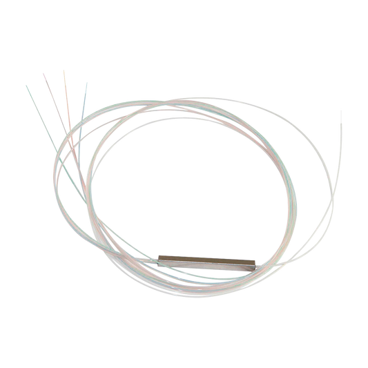 Advanced in transparent, 250um, g657a, Bare fiber splitter 1x4 without connectors, out international colors. individual packing.