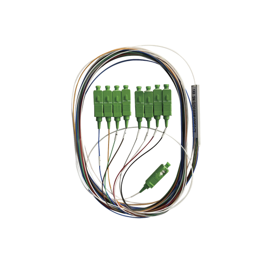 Best output international colors, individual packing, 900?m, 1,5 m, input white color, g657a, Splitter plc 1x8 SC/APC