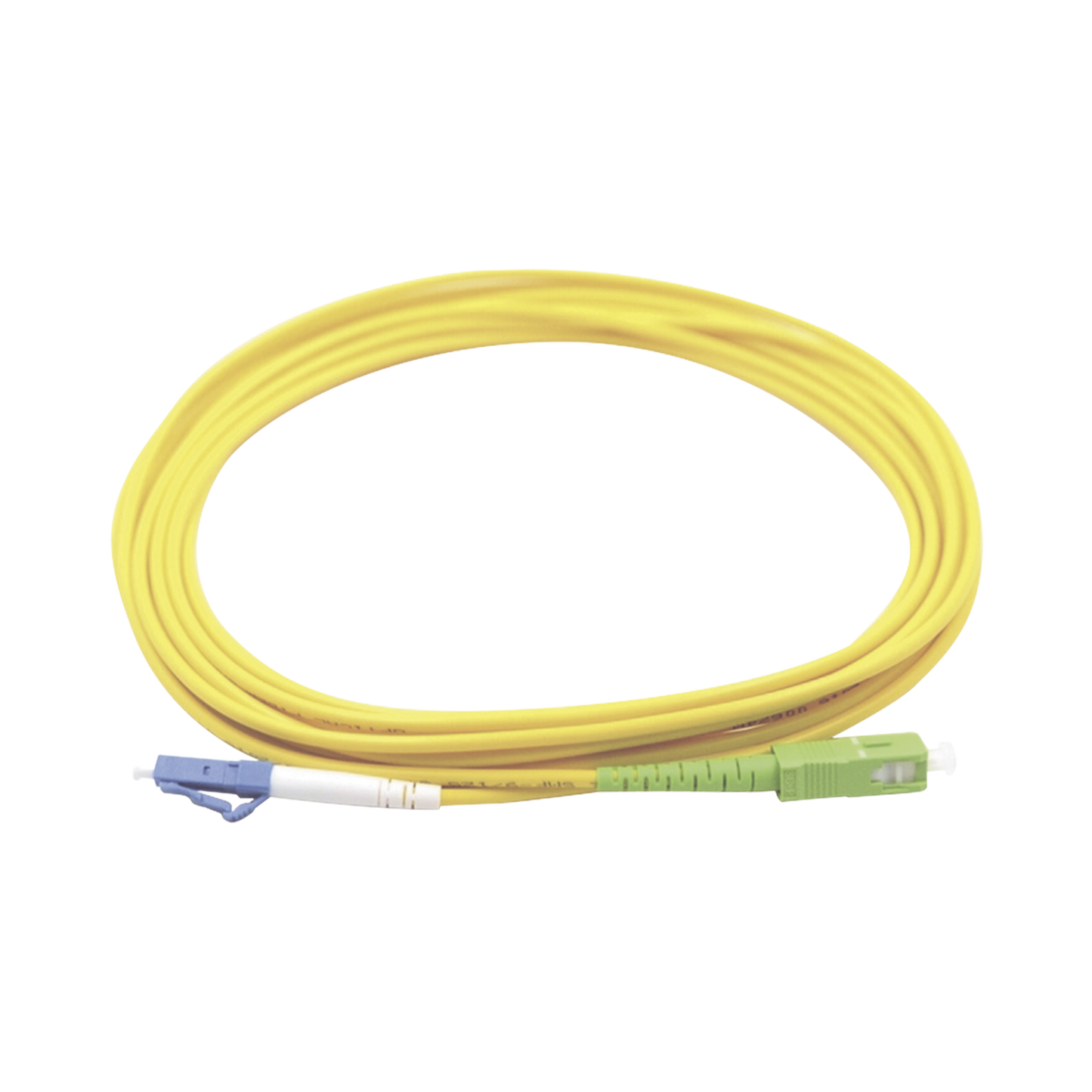 High Performance yellow 3 meters, Single Mode LC/UPC - SC/APC Simplex Fiber Optic Jumper