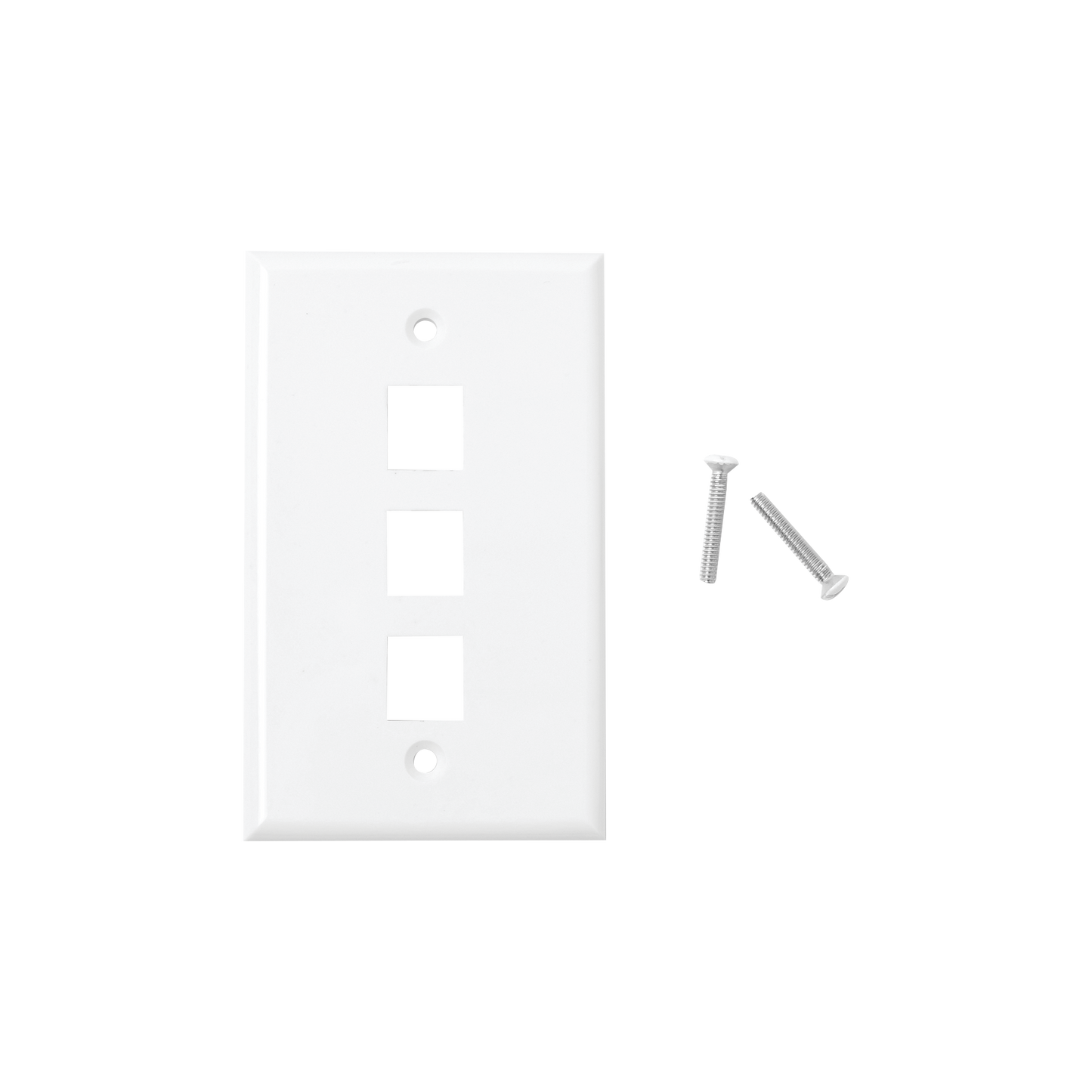 Affordable 3-Ports - White, Faceplate