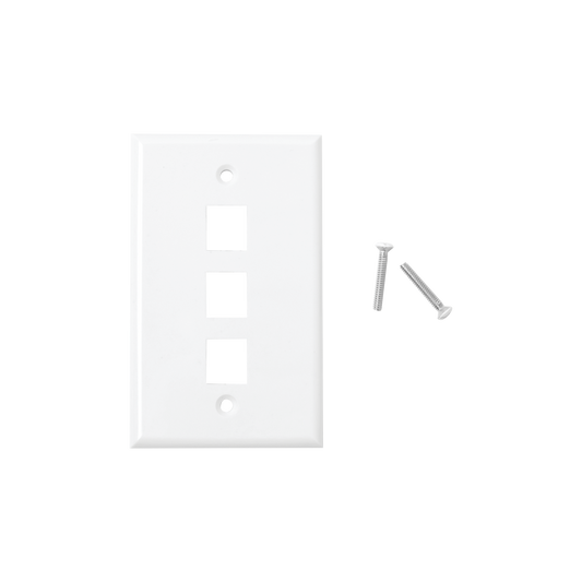 Affordable 3-Ports - White, Faceplate