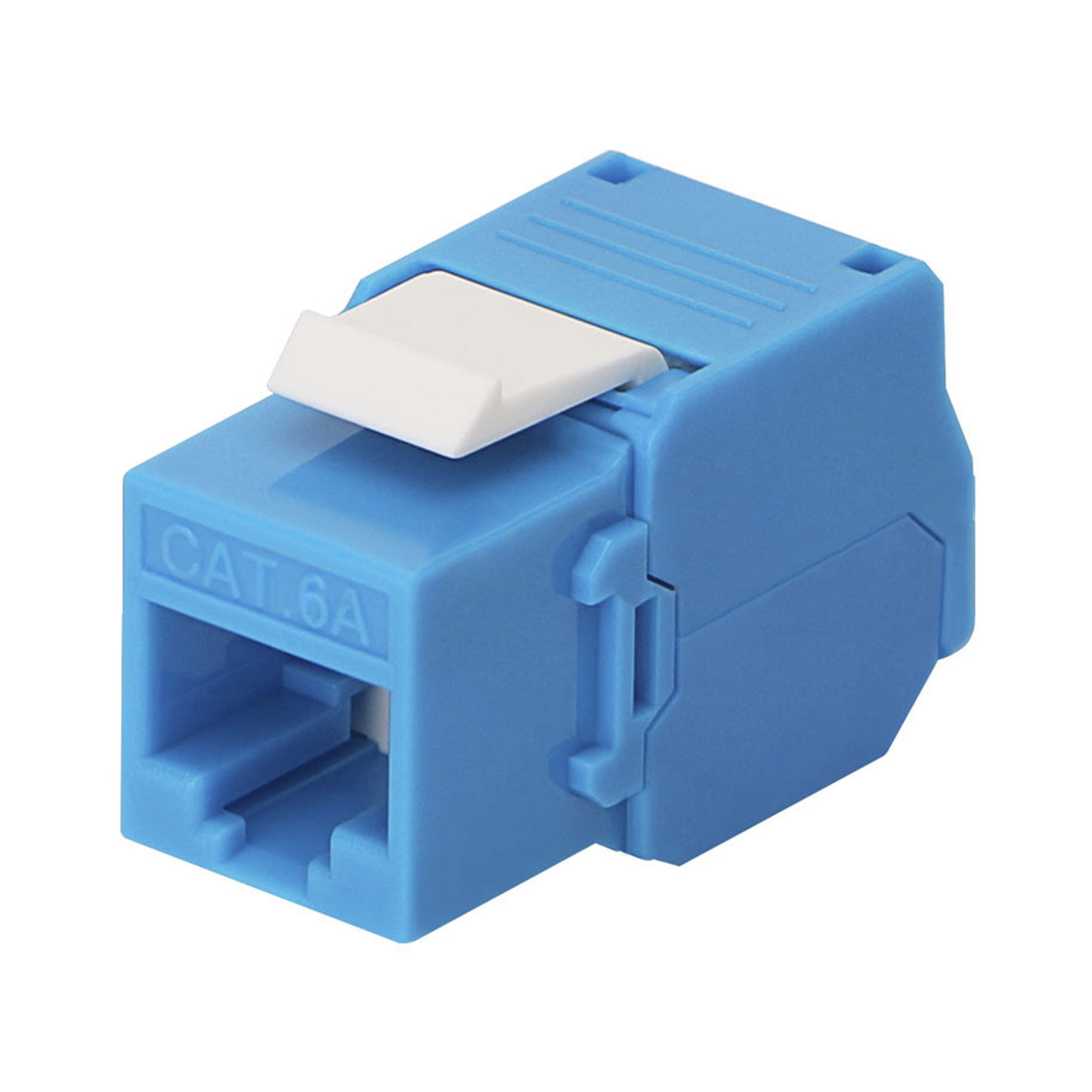 Affordable Compatible with Linkedpro Faceplate and Patchpanel, with 180º angled termination, Cat6A Keystone Jack Module (toolless), Blue Color